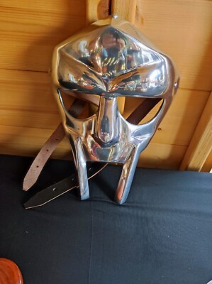 MF Doom Maske Gladiator Mad-Villain 18G Stahl Messing Gesichtsrüstung Mittelalter Helm