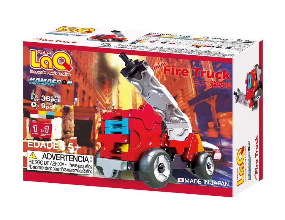 Yoshiritsu LaQ Hamacron Constructor Miniature Fire Truck ‎L005427 47 pieces NEW - Image 2 of 3