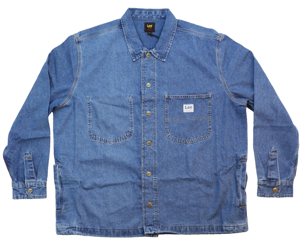 Lee Men's Denim Overshirt Anthem Blue Color Size XXL Workwear Shirt Jacket