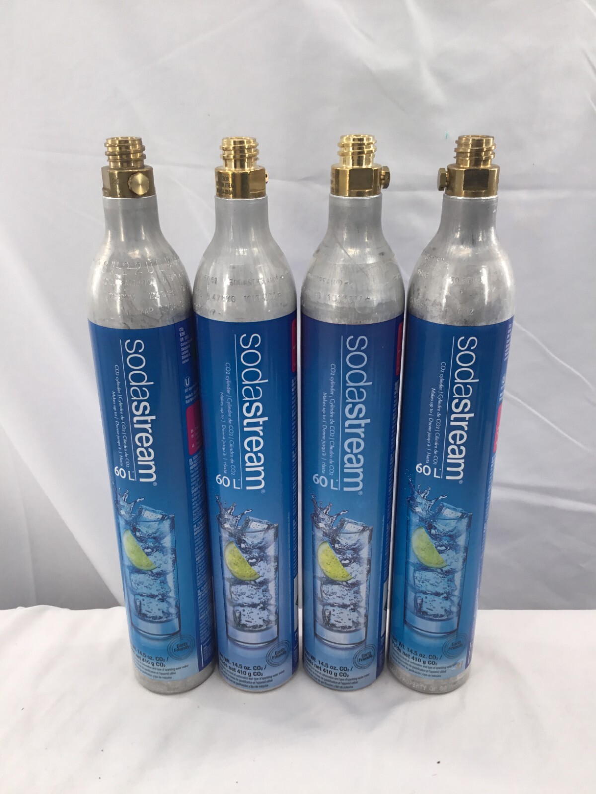 Lot of 4 SodaStream CO2 Cylinder Replacement Canisters Empty 60L 14.5