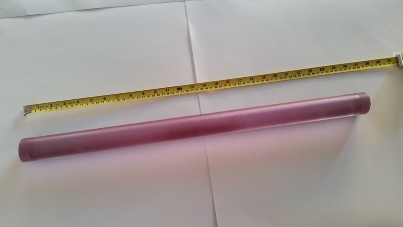 Large silicate Nd:glass laser rod, 45 mm dia. x 680 mm length, new, vintage