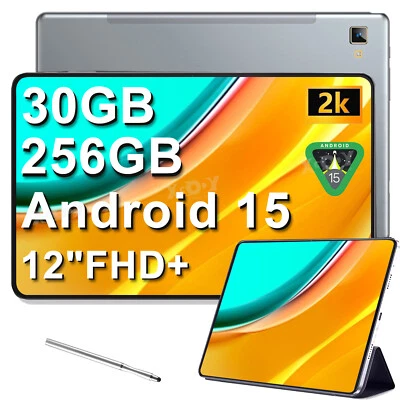 XGODY Newests P60 Gaming Tablet 12 Zoll 2K 8000mAh 30GB+256GB Android 15 Tablet