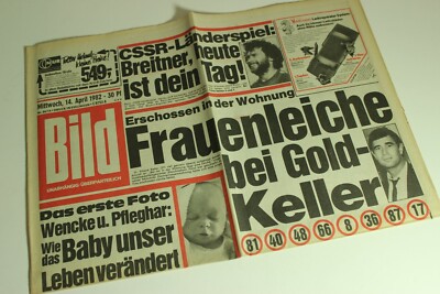 BILDzeitung 14.04.1982 April 14.4.1982 Geschenk 38. 39. 40. 41. 42. Geburtstag