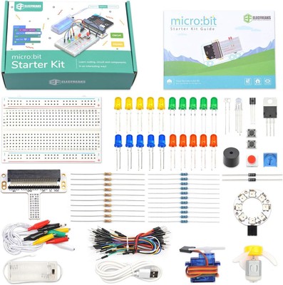ELECFREAKS microbit Starter Kit for Kid 24 Accessories Micro:bit Basic... 