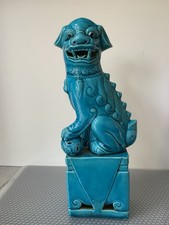 Fo cane guardiano del tempio leone guardiano leone del tempio ceramica turchese vintage ottimo