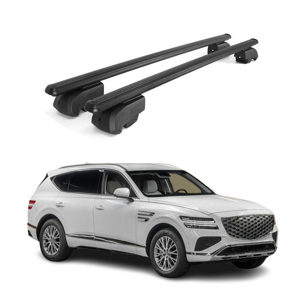 DachträGer GepäCkträGer FüR Genesis GV80 2020-2023 ABE Aluminium Schwarz 2X-image