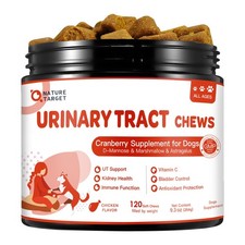 NATURE TARGET Dog UTI Treatment, Cranberry Supplement for Dogs 120 Chews 120