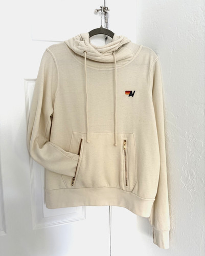 Aviator Nation Womens Ninja Pullover Hoodie Vintage White Small