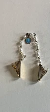 Vintage Gold Tone Faux Pearl Chain Scarf Clip EA Adam And Son Pat 2.853.761