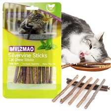 NZLOMXU Silvervine Sticks for Cats Natural Catnip Kitten Cat Chew Brown