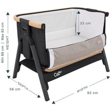 Comodino Tutti Bambini CoZee Lite Antracite con Materasso [Nascita a 6 Mesi]