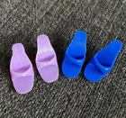 Set of Two Vintage Barbie Doll Mule Shoes, Purple-Taiwan, Blue- Philippines