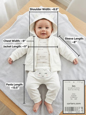Lot 3 Pc Carters Baby Unisex Clothes Size 3 Months Kid Bundle Terry Warm up set