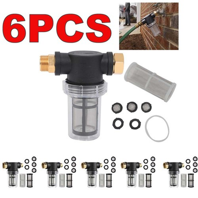 #ad 6x Garden Hose Inlet Filter Inline Water Pressure Washer Sediment Wash Machine $56.04