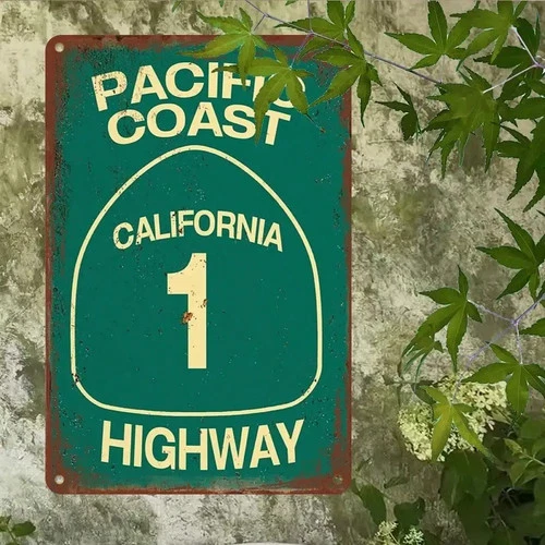 Vintage California Highway Rustic Tin Metal Signs Home Décor 8x12