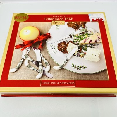 Spode Christmas Tree Besteck 7 Käsemesser Toast Butter neu Porzellan Edelstahl