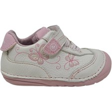 Stride Rite BG43319 SRT SM Bambi White/Pink Toddler Girls Size 4 Wide NWD