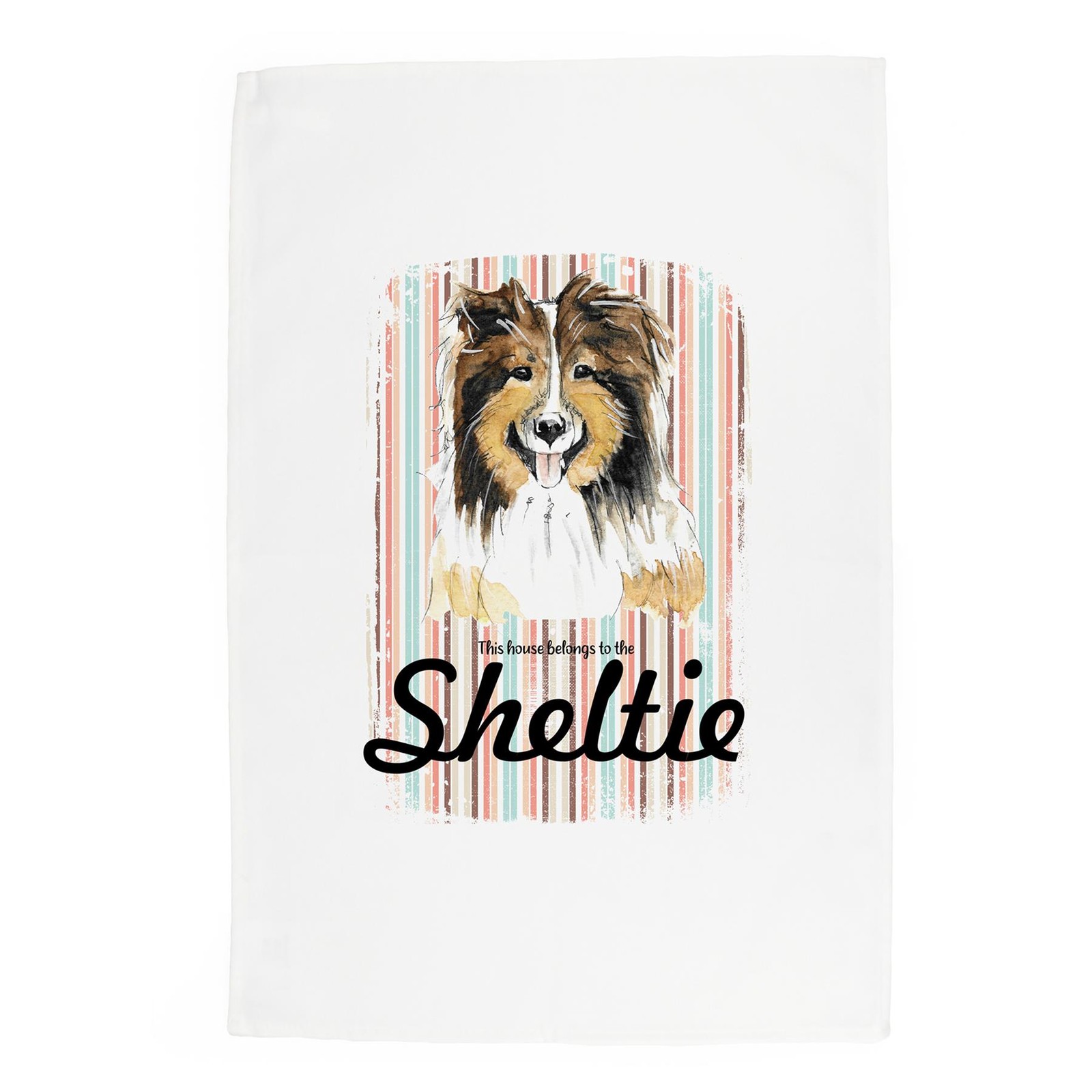 Sheltie Tea Towel - Novelty Dog Themed Gift Kitchen Linen/Dish Cloth