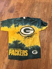 Vintage 90s Y2K Green Bay Packers NFL Logo Tie Dye Shirt Mens Size Large READ