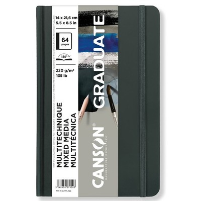 Canson Graduate Mixed Media Book Grey 5.5x8.5-32 sheets