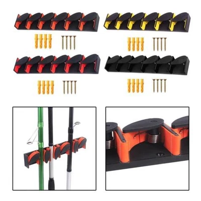 MARKENLOS Angelrutenhalter Organizer mit 6 Löchern Wandhalterung Stangenständer