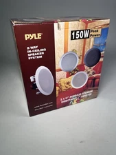 Pyle In-Wall / In-Ceiling Dual 5.25" Speaker- 2-Way, Flush Mount, Black (Pair)