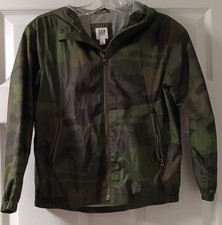 GAP Kids Camo Windbreaker Hooded Zip Jacket - Size M 8-9 