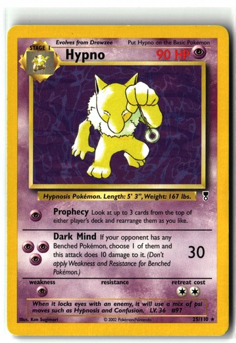 2002 Hypno ⭐️ 25/110 Rare Legendary Collection Pokemon NM Front/LP Back  