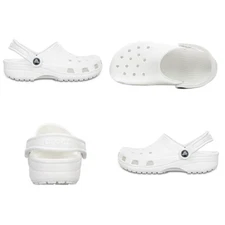 Crocs Classic Clog Unisex Slip White Clogs Ultra Light Water-Friendly Sandals