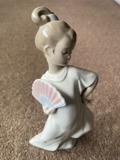 Porcelain FigureNao by Lladro Young Girl with a Fan.#1455.