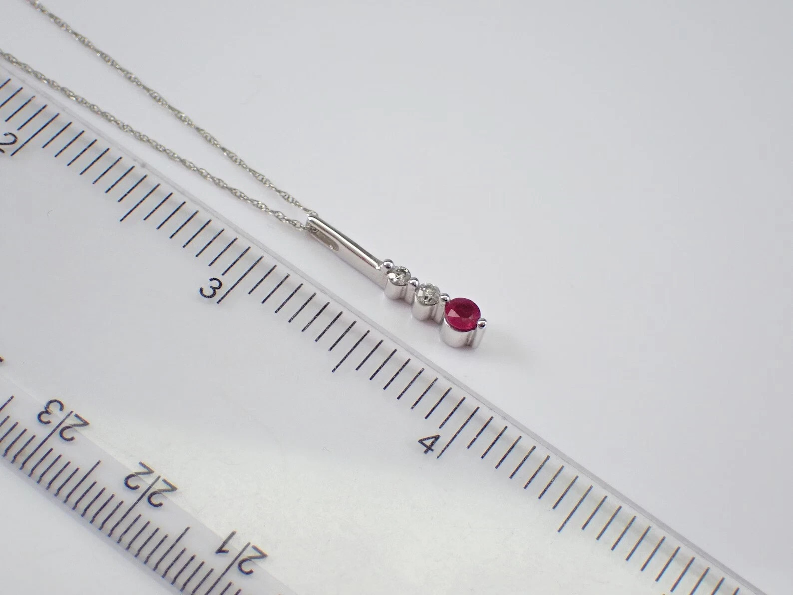 2Ct Round Cut Lab-Created Ruby Three-Stone Pendan… - image 3