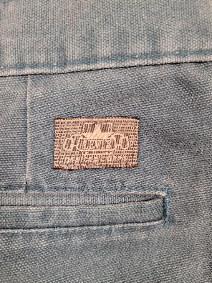 Chino clásico plisado azul vintage Levi's Officer Corps para hombre 32 X 30 (se adapta a 30X28) Foto 4 de 4