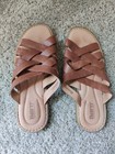 BORN  Sandals Womens 10M Brown Leather Woven Strappy Flat Slip-On — photo 1