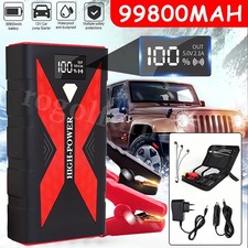 99800mah KFZ Auto Starthilfe Car Jump Starter 12v Ladegerät Booster Powerbank DE