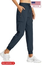 Libin Women's Hiking Cargo Pants Quick Dry Joggers Tall, Navy XL