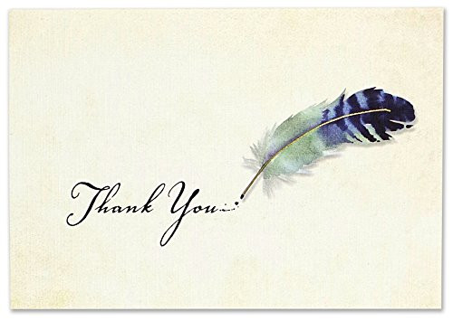 Watercolor Quill Thank You Note Cards Boxed Stationery by Peter Pauper Press