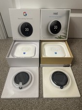 Image of 2 x UK MODEL WHITE GOOGLE NEST LEARNING THERMOSTAT 3RD GEN T3030EX GENERATION