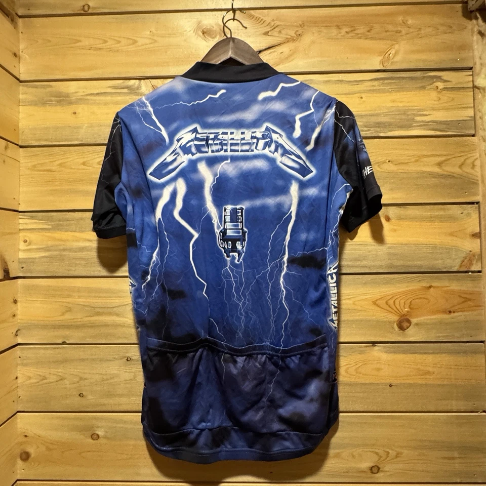 Camiseta masculina de ciclismo 2006 Primal Ride The Lightning Metallica azul média - Imagem 4 de 4