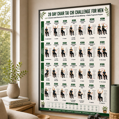 28 Day Chair Tai Chi Challenge for Senior Men Poster