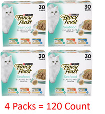 4 Packs Fancy Feast All Life Stages Cat Classic Pate Variety Pack 3 OZ 30 Count