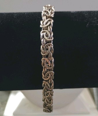 Atasay Kuyumculuk AK 925 Turkey Sterling Silver Byzantine Adjustable Bracelet