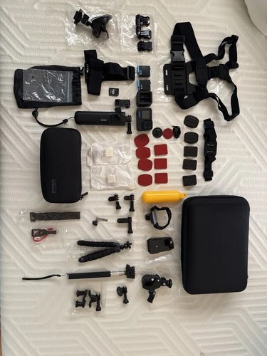 GoPro HERO10 Black 5.3K UHD Action Camera Bundle plus w/handheld battery tripod 