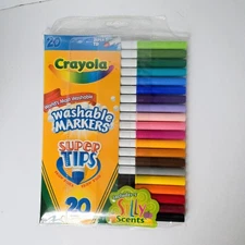 Crayola Super Tips Markers 20 Count  with 5 Silly Scents Washable NEW Old Stock