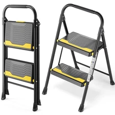 Urackify 2 Step Ladder, Heavy-Duty Pass 800lb Capacity Test, Wide Anti-Slip S...