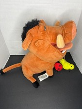 Disney Store The Lion King Pumbaa Plush Toy with Hanging Grub Bugs