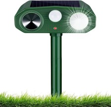 Ultrasonic Solar Cat Repellent PIR Motion Sensor Waterproof 25-65KHz 3 Modes NEW