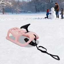 Pink Snow Sled Single Rider Winter Sleigh Outdoor Snow Sled for Toddlers  Kids