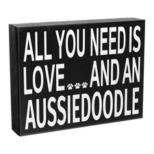 JennyGems Aussiedoodle Signs, Love and an Aussiedoodle, Mom Dog Wall Decor