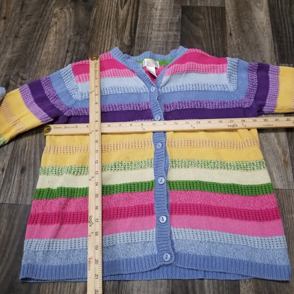 Cárdigan Suéter Studio Works Talla Pequeña Botón Rayas Multicolores Y2k Foto 4 de 4