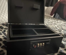 Smokezilla New Black Wooden Stash Combo Lock Box With Removable Tray